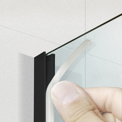 Zuhanyfal Walk-in, fekete zuhanyfal, #Átlátszó #Víztiszta